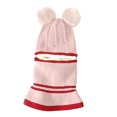 thumbnail image 3 of Xfvqtps Child 3 in 1 Beanie Face Neck Warmer Set Knit Cute Cartoon Ear Stripe Stretch Windproof Coldproof Warm Thickened Winter One Piece Skull Cap Neck Circle Scarf Set Beige, 3 of 4