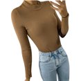 thumbnail image 1 of Camisetas de cuello redondo de manga larga de color sólido para mujer Tops de camisa de fondo de punto delgado Pompotops  gfhjh10577, 1 of 7