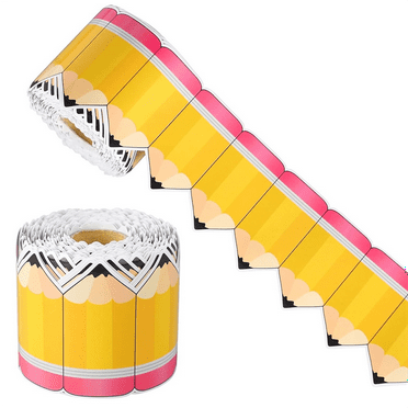Pencil Classroom Bulletin Border Roll Back to School Board Decor Paper Die Cut Cutouts Borders Trims