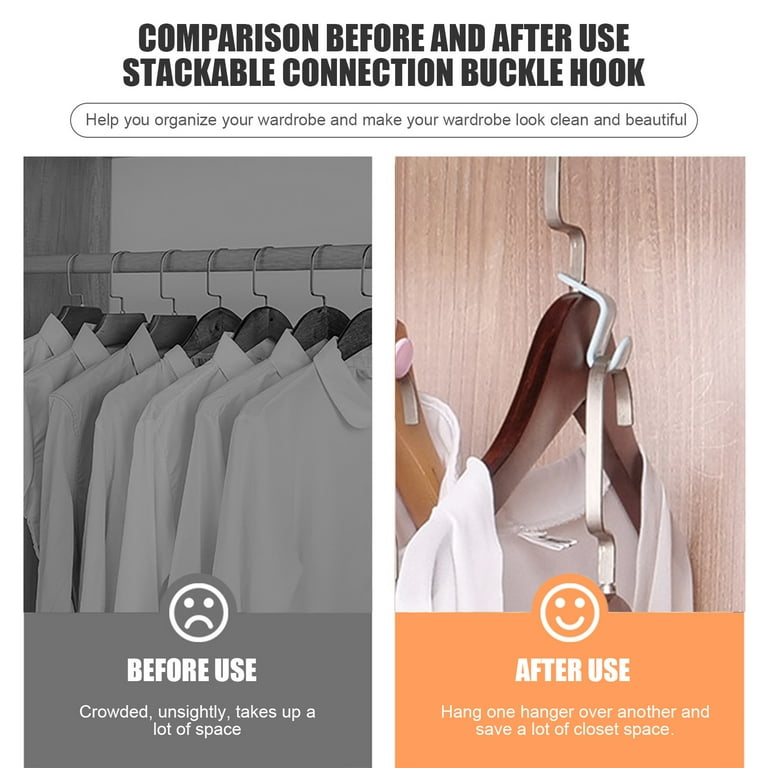 Aousin 10pcs Closet Hanger Connector Hooks Space Saving Mini Durable for  Home Garderobe (Green) 