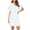 White, variant on Kukoosong Dresses for Women Casual Summer Short Sleeve V-Neck Relaxed Fit Solid Color Shirt Dress Cocktail-Length Beach Party Vacation Dresses