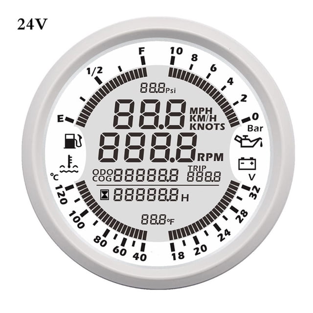 Marine Boat Digital GPS Speedometer Tachometer for Auto Motor 12V 24V Fuel Level Water temp 6 in 1 Multi-functional Gauge Meter ,Wide Applicability