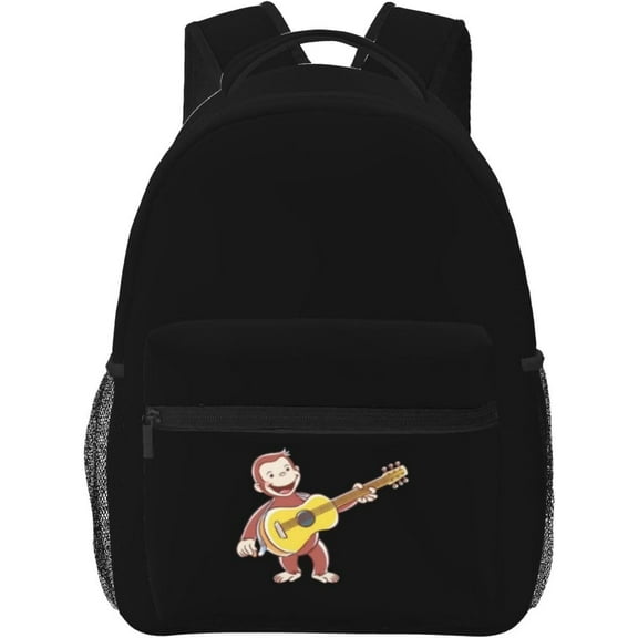 Curious George Casual Backpack Travel Laptop Bag Backpacks Large Capacity Adjustable Shoulders Bag Daypack