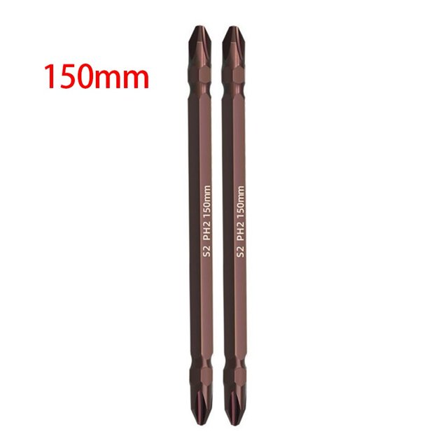 MYG 2PCS 65mm 100mm 150mm PH2 Magnetic Double Head Electric Screwdriver Bit Set