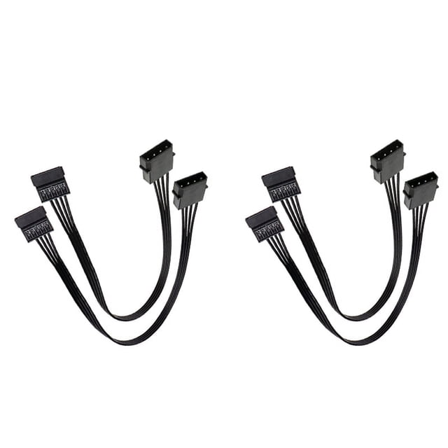 Molex IDE 4 Pin Male to 15 Pin Female SATA Converter Adapter Cable Hard Drive HDD SSD Extension Cable,4 Pack
