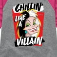 thumbnail image 3 of Disney Villains - Cruella Chillin Like A Villain - Toddler & Youth Girls Raglan Graphic T-Shirt, 3 of 5