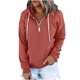 thumbnail image 1 of ICHUANYI Clearance Women's Hooded Solid Color Long-sleeved Sweatshirt Casual Blouse Pullover Tops(Watermelon Red, L) ICHUANYI WER2023080909843, 1 of 4