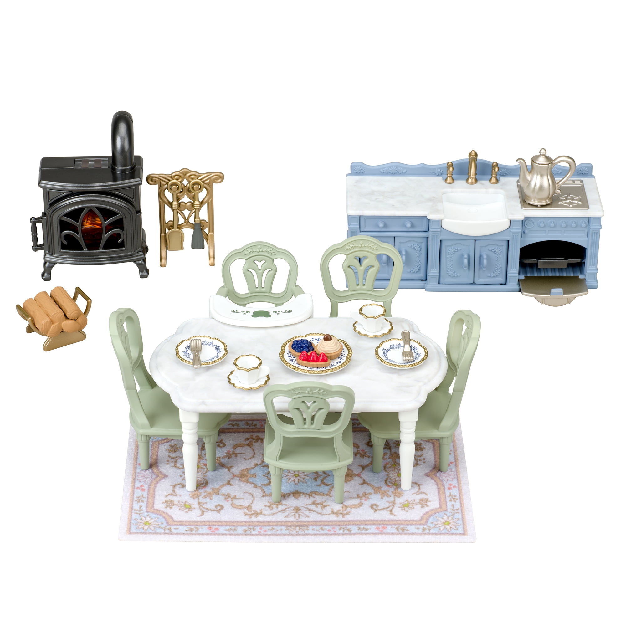 Calico Critters Red Roof Riverside Manor Elegant Dining Room - Toy Playset for Ages 3+