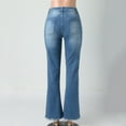 thumbnail image 4 of HAXMNOU Pants for Women Women's Juniors High Bell Bottoms Jeans Flare Jeans Solid Hippie Wide Leg Denim Flared Bell Bottom Pants Women's Pants Light Blue M, 4 of 9