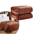 thumbnail image 2 of Toyvian Flannel Fleece Blanket in Coffee Color with Lightweight Warmth for Camping and Home, 2 of 7
