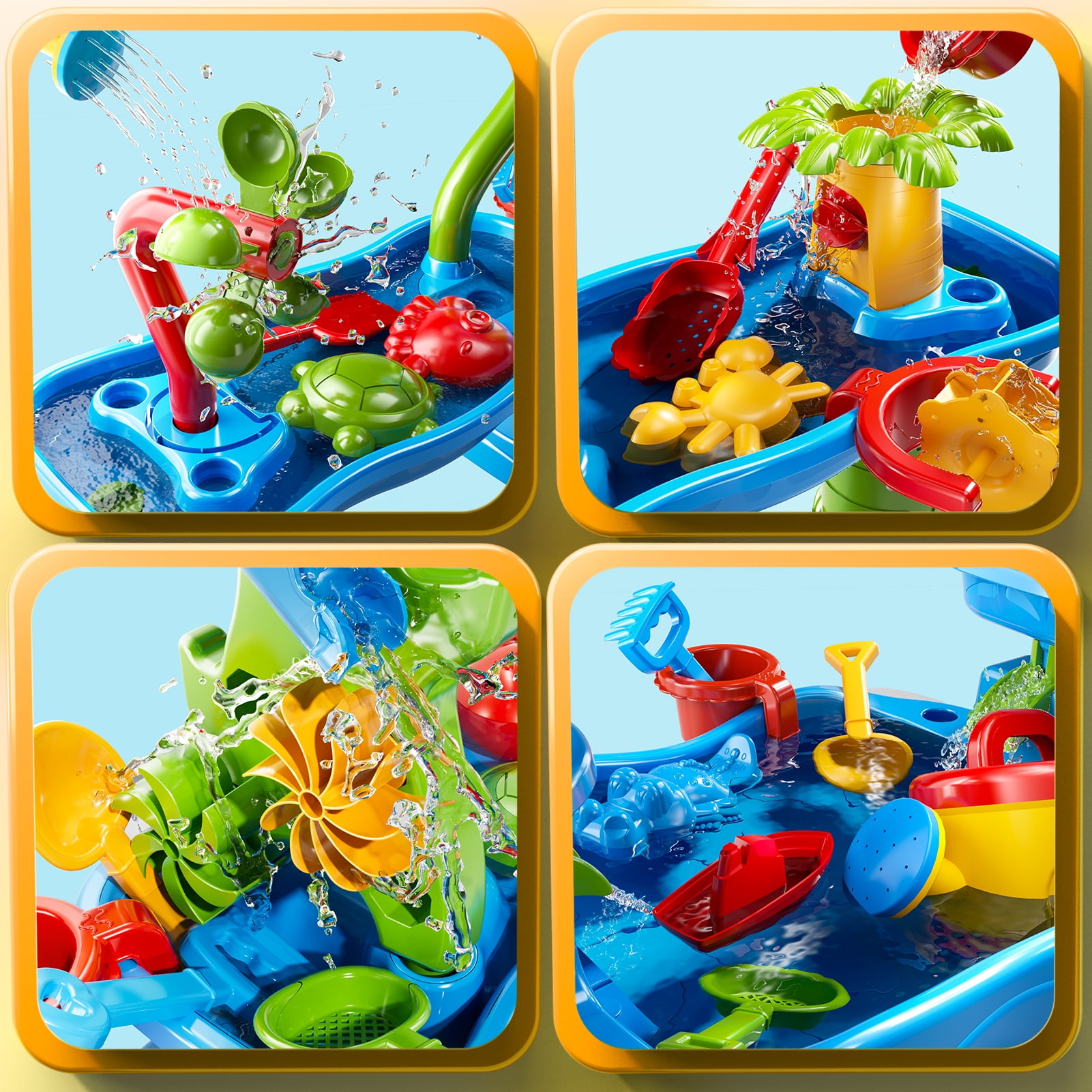 Lucky Doug 3-Tier Water Table for Toddlers 1-6 Years Outdoor Water