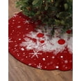 thumbnail image 2 of Red Christmas Tree Christmas Tree Skirt 36 Inches Large Christmas Skirt Tree, Winter Balls Snowflake Xmas Tree Tree Skirt Christmas Decorations for Fireplace Party Holidays Indoor Outdoor, 2 of 7