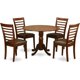 thumbnail image 3 of 5 Piece Modern Set Includes a Round Wooden Table with Dropleaf and 4 Faux Leather Upholstered Dining Chairs, 42x42 Inch My Lux Decor Round, 3 of 11