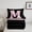 Ivory White, variant on Manfei Monogrammed Girl Bedding Comforter Set, Personalized Initial M Twin Comforter Sets, Princess Bow Knot Bedding Set, Black Pink Bedroom Decor, Reversible 2 Pieces