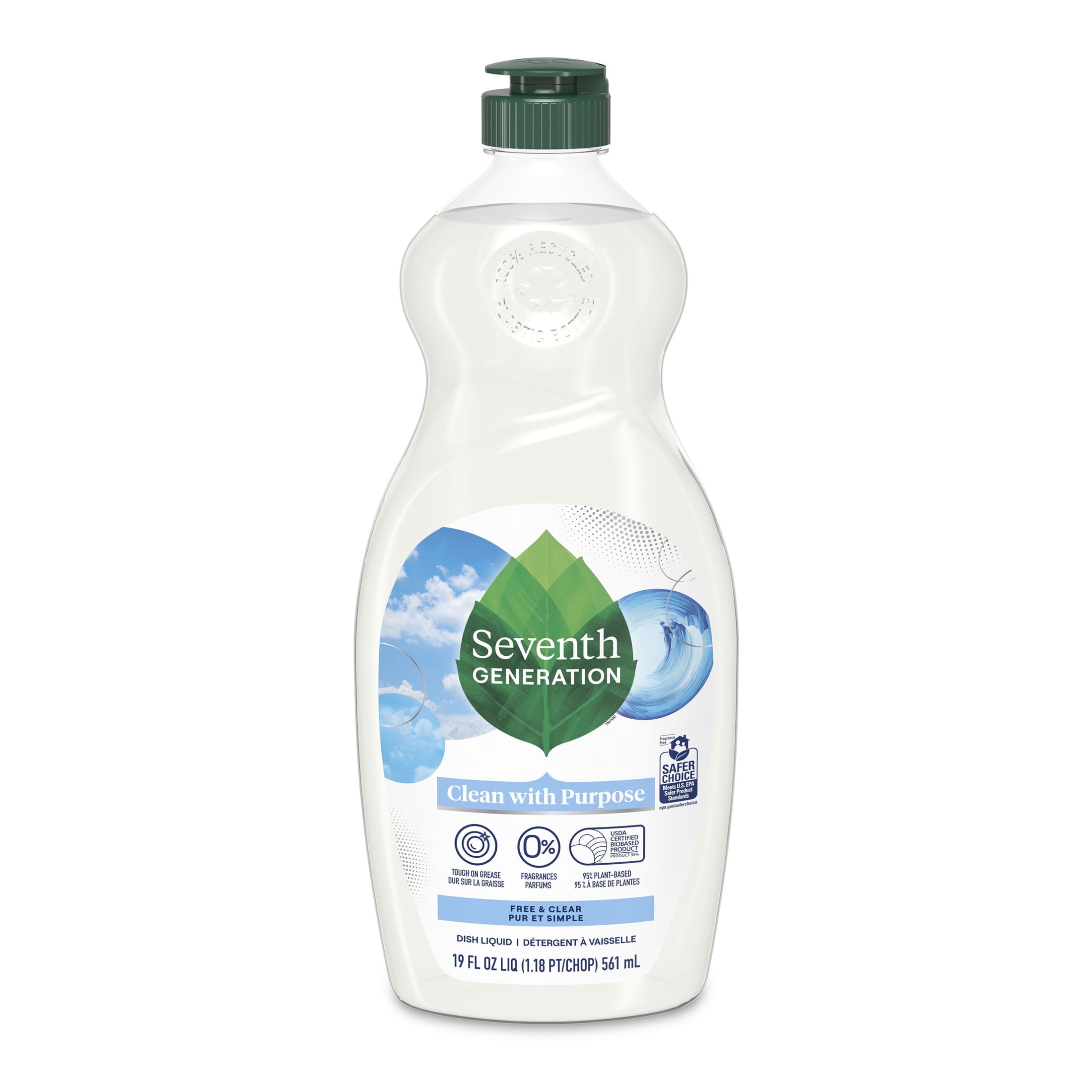 Seventh Generation Dish Soap Liquid, Clementine Zest & Lemongrass