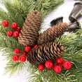 thumbnail image 5 of 17 Inch Christmas Wreaths for Front Door-Farmhouse Xmas Tree Hanging Garland Artificial Pinecones Wreaths Winter Home Decor Rattan Wreaths Golden Bell Wreath, 5 of 7