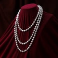 thumbnail image 3 of WORGEOUS Tinksky 1.5m Fashion Faux Pearls Collar Collar de perlas largas para mujeres Fiesta de disfraces (blanco), 3 of 7