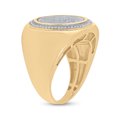 thumbnail image 3 of 10kt Yellow Gold Mens Round Pave-set Diamond Circle Frame Cluster Ring 1/2 Cttw, 3 of 4