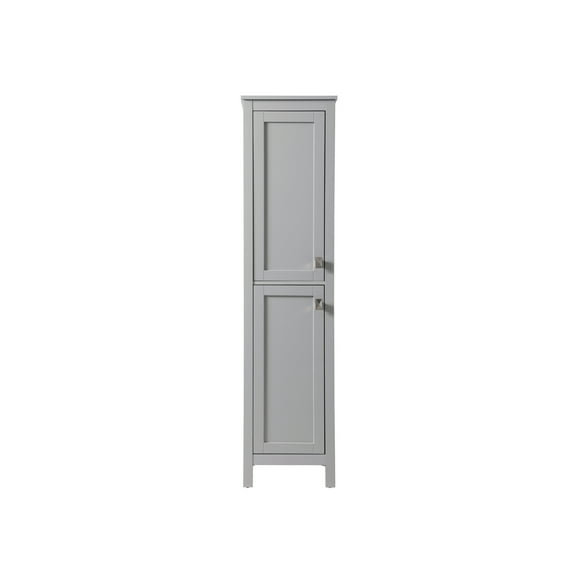 Elegant Kitchen and Bath 16 Inch Wide Bathroom Linen Storage Freestanding Cabinet In Grey