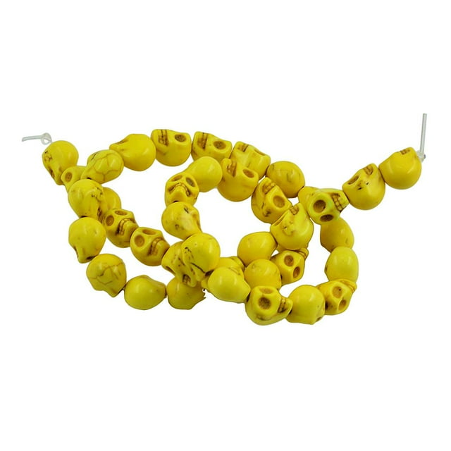 KLKCMS 40 Pcs Perles Intercalaires Turquoise 9x10mm Fabrication de Bijoux Jaune