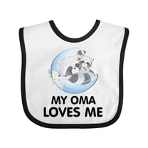 Inktastic Raccoon My Oma Loves Me Boys or Girls Baby Bib