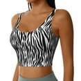thumbnail image 2 of Fotbe Zebra Sujetador Deportivo Largo sin Aros para Mujer con Almohadillas y Soporte Medio, Transpirable y Absorbente, Camiseta Tipo Chaleco o Tank Top-Medium, 2 of 8