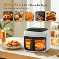 thumbnail image 2 of Glass Air Fryer, 7.5QT with Transparent Fry Bowl, Circulating Heating, Temperature Control, Air Fryer Roast, Dishwasher Safe (white), 2 of 6