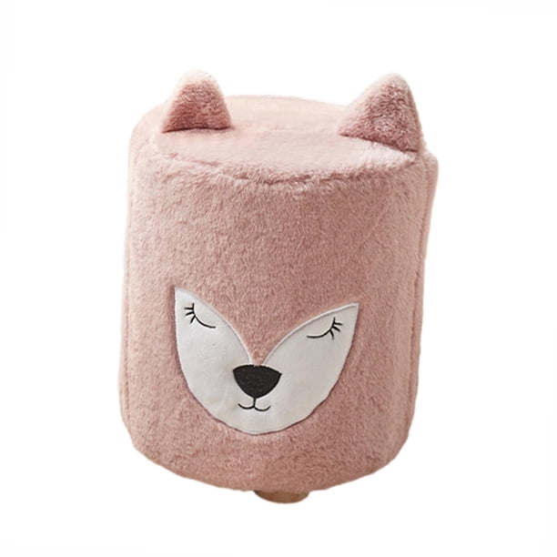 Hermosos reposapiés otomanos, taburete para cambiar zapatos, otomana redonda con dibujos animados estable Rosa