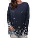thumbnail image 3 of Blusa de mujer Ticfox Cuello redondo estampado floral manga larga, 3 of 6