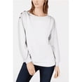 thumbnail image 3 of 1.STATE Womens Button Shoulder Sweatshirt, Off White, Small, 3 of 3