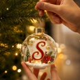 thumbnail image 2 of PLPPYFS Light Up Christmas Ornament, Christmas Holiday Letter Acrylic Ball with Warm LED, Mini Holiday Christmas Tree Hanging Decoration with Letter Scene Lighted for Window Xmas, 2 of 7