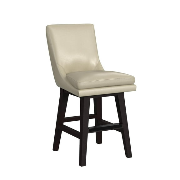 Picket House Furnishings Charlie Swivel Counter Stool Set - Beige PU in Espresso