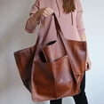 thumbnail image 2 of Bolso grande retro sencillo de piel suave, de gran capacidad, para hombro, bolso de mano para mujer, 2 of 6