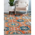 thumbnail image 2 of Unique Loom Estrella Floral Geometric Area Rug 9' x 12' Rectangle Orange/Blue, 2 of 2
