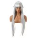 thumbnail image 1 of Pelucas de cabello humano Unique Bargains 31' color blanco degradado azul con gorro de peluca, 1 of 8