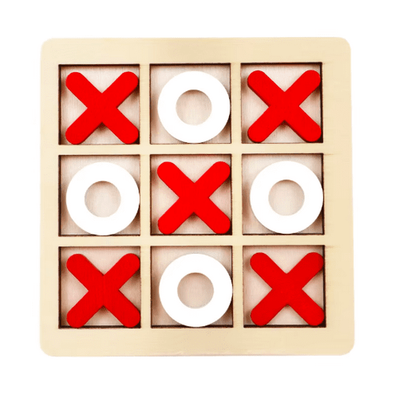 Classic Wooden Tic Tac Toe Game Set for Kids & Adults Fun Family Board Game for Learning Strategy Skills