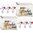 thumbnail image 1 of 12 PCS Teacher Appreciation Gift Set 6 Teacher Kit Makeup Cosmetic Bags and 6 Keychains Graduation Valentines Gifts, 1 of 7