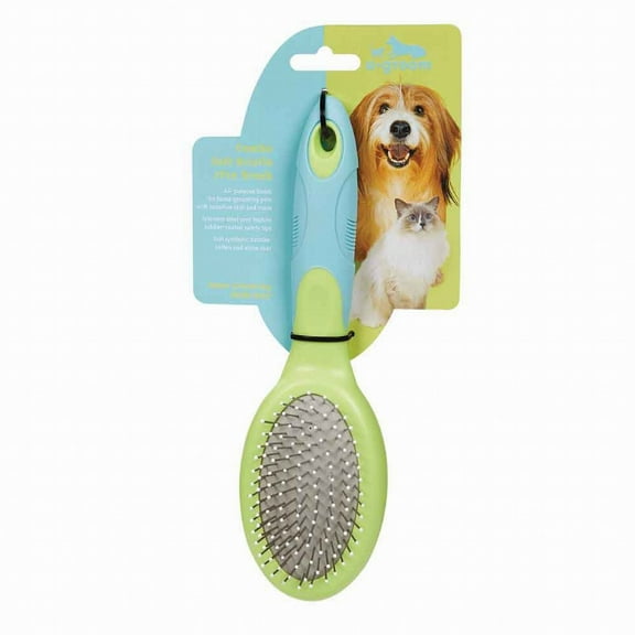 PetEdge US3551 16 U-Groom Combo Soft Bristle Pin Brush