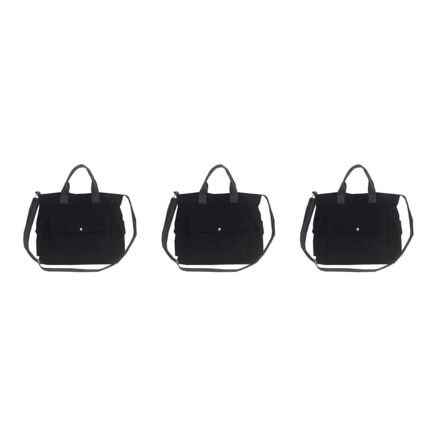Jumpingount Bolso de hombro de lona multifuncional resistente y duradero de tela para cada ocasión Bolso de lona negro Type1 NO1