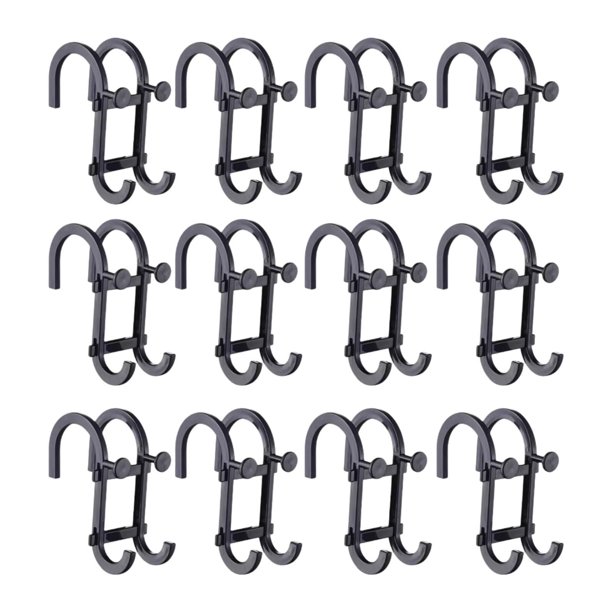 12 ganchos para toallas para colgar sobre la puerta, soporte multiusos para toallas ducha, ganchos para para puertas vidrio sin . Negro