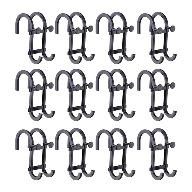 12 ganchos para toallas para colgar sobre la puerta, soporte multiusos para toallas ducha, ganchos para para puertas vidrio sin . Negro