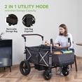 thumbnail image 4 of Real Relax Stroller Wagon for 4 Kids, Folding 4 Seater Wagon Stroller with 5-Point Safety Belt, Collapsible Push Toddler Wagon Cart with Canopy, All-Terrain Mobility Wheels, 4 of 5