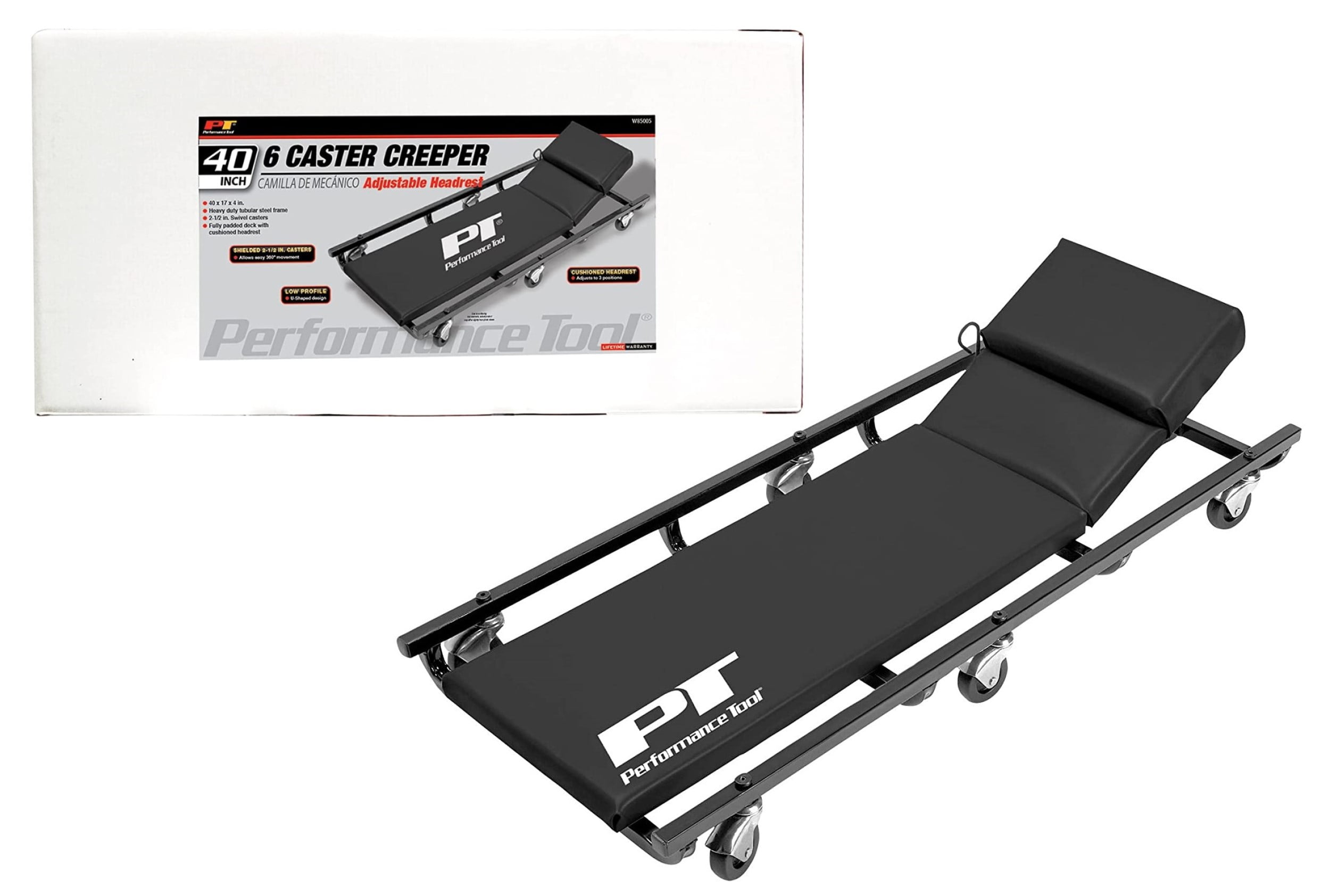 JEGS 81160 Creeper & Air Seat Set Garage & Shop Automotive Roller Seats