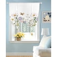 thumbnail image 2 of White Spring Floral Tie Up Curtains for Window, Thermal Insulated Balloon Shade Adjustable Rod Pocket Curtains Valance Panels for Kitchen Bathroom Cafe 42 x 54 Pastoral Flower Watercolor, 2 of 6