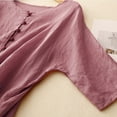 thumbnail image 5 of Linen Shirts for Women Summer 2025 Retro 3/4 Sleeve Boho Cotton Tops Dressy Casual Blouses Teacher Loose Tunics, 5 of 7