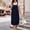 Blue, variant on Women's Denim Overall Midi Dress Side Button Jumper Dress with Front Pocket, Casual Sleeveless Denim Suspender Dress Blue