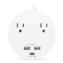 CyberPower P205UC - 500 Joule White Surge Protector Power Strip with 2 Outlets, 3 USB Ports and 5 ft Extension Cord