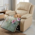 thumbnail image 3 of ZIATUBLES Hummingbird Pink Flower Print Recliner Chair Slipcover, Anti-Slip Washable Furniture Protector for Reclining Couch Seat Cushion, Pet Dog Cat Friendly Living Room Decor Accessory, 3 of 8