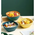 thumbnail image 3 of Square Wheat Straw Soup Ramen Bowls Anti-Fall Large Salad Fruit Rice Bowls Food Container Kitchen Tableware Microwave Safe (Yellow), 3 of 7