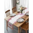 thumbnail image 4 of Burlap Table Runner 36 Inches Long, Mother's Day Colorful Flower Non-Slip Kitchen Table Runners for Dining Room Everyday Use Party Table Decorations Blossom Floral Wood Board, 4 of 9